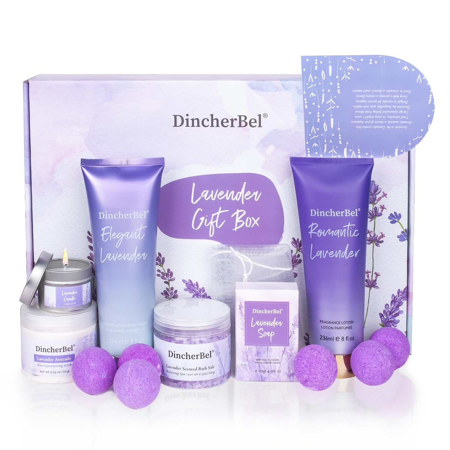 Luxury Gifts for Women, Lavender Spa Gifts Baskets for Women Bubble Bath and Body Gifts Set, Relaxing Bath for Female Sister Mother Teacher Birthday Gifts- Home Spa Kit for Women