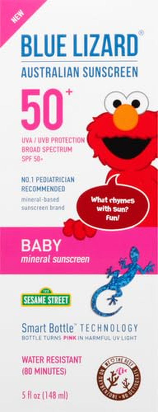 Baby Mineral Sunscreen with Zinc Oxide, Water Resistant, UVA/UVB Protection with Smart Technology - Fragrance Free, Unscented, SPF 50 - 5 Fl Oz - Bottle