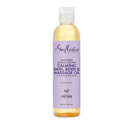 Bath, Body and Massage Oil Lavender Wild Orchid Calming Moisturizer for Sensitive Skin 8 Oz